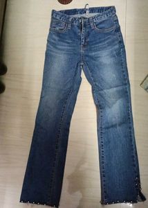 Jeans with Studded Hem