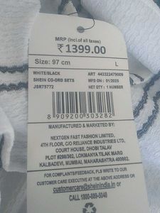 Striped Two-Piece Set L size new