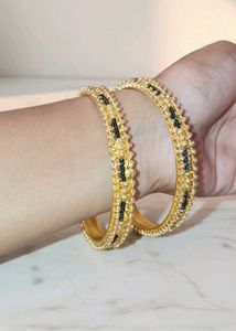 Elegant Gold &amp; Black Bangle Set