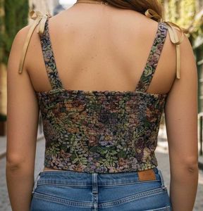 Floral Tapestry Corset Top