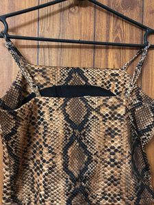 Snakeskin Print Crop Top