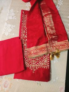 Beautiful Branded Red Colour Suit Material