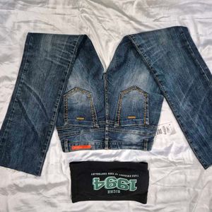 low waist straight fit Y2K Denim Jeans