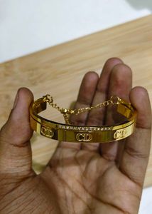 Gold plated double layer screw Braslet