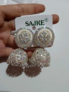 2 Set Of Silver Jhumka