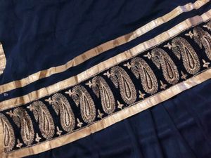 Black &amp; Gold Embellished Anarkali