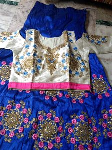 Blue Embroidered Lehenga Choli Set