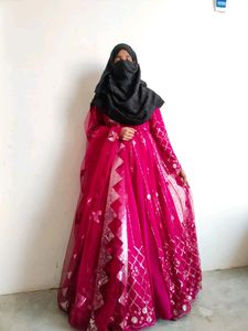 front open anarkali kurti with Lehenga