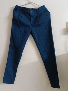 Blue Patterned Boys Pants