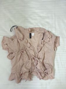 Ruffled tie up Top - H&M