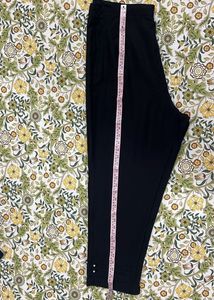 Black Palazzo with Pearl Detail