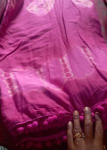 New Babypink Mulmul Cotton saree
