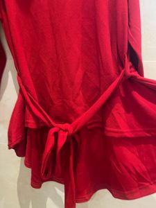 Red Long Sleeve Top