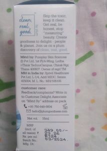 30off Plum 10% Niacinamide Rice Water Face' Seru