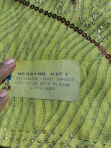 Lime Green women saree