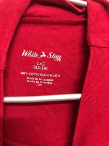 White Stag Cotton Red Long Sleeve T Shirt