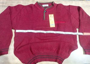 Maroon Knit Pullover Sweater