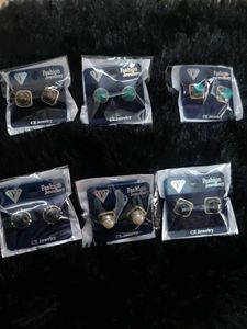Vintage CZ Jewelry Earrings - Set of 6