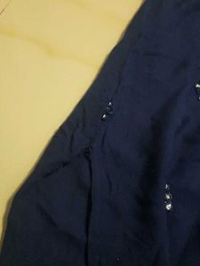 L Size Mirror Work Blue Kurti