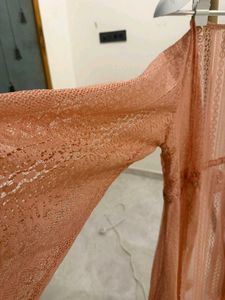 Peach Lace Duster Cardigan