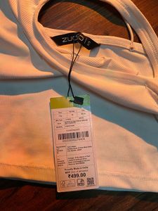 White Cutout Crop Tank Top