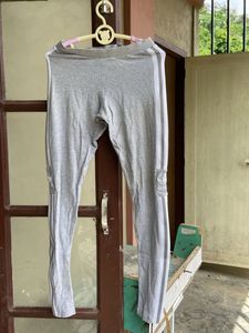 Adidas Gray Striped Leggings