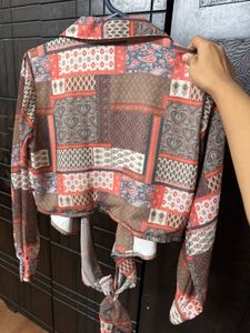 Patterned Wrap Top