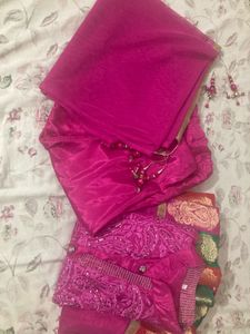 Pink Embellished Salwar Kameez With Dupatta
