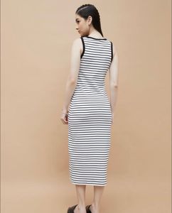 Striped Bodycon Midi Dress