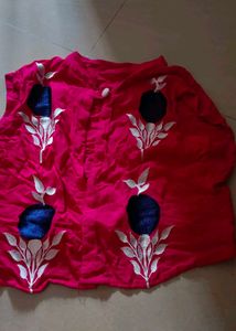 Pink Waistcoat With Embroidery