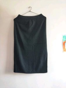 Wool Knit Midi Skirt