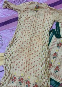 Peach Floral Print Kurta Set