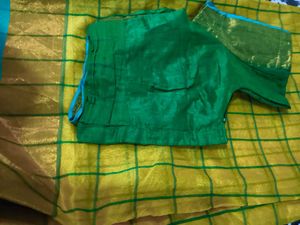 Yellow &amp; Green Saree with Blouse