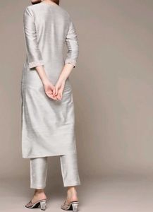 Ishin Grey Embroidered Kurta with Trousers