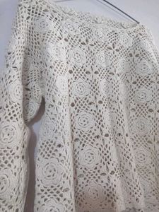 Embroidered Crochet Cotton Top