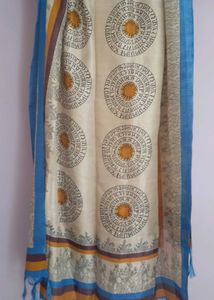 Hand Block Printed Chanderi Silk Dupatta