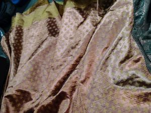 copper brown and solid green jarri based semi patt