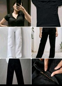 Top+Cargo+straight Fit Jeans Combo