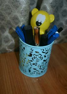 Cute Blue Floral Pen Holder/Pencil Stand