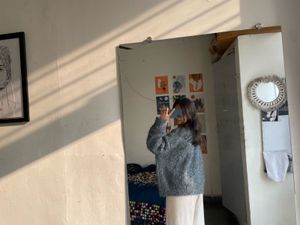 Fluffy Grey Cardigan