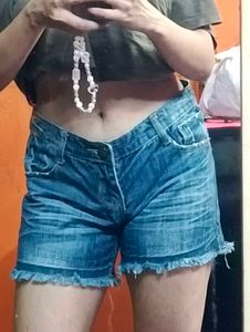 Blue Distressed Women Shorts 🩳