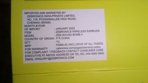 New Zebronics Bluetooth Warranty Available