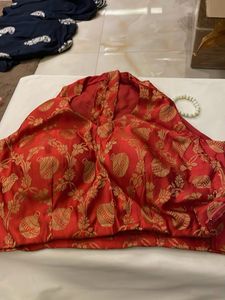 Yellow Bandhani Sari with Red Blouse