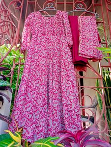 Printed Anarkali Kurta Suit Set
