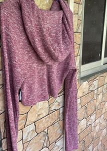 Marled Cropped Hoodie