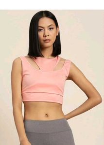 Peach Cutout Sports Bra With 50% Offer