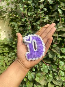 Fluffy Initial Keychains customize any latter