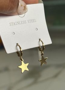 Star Dangle Hoop Earrings