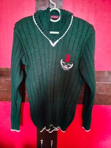 Green Colour Sports Sweater