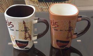 V Shaped Ceramic Coffee Mug(400ml, Pack of 2)